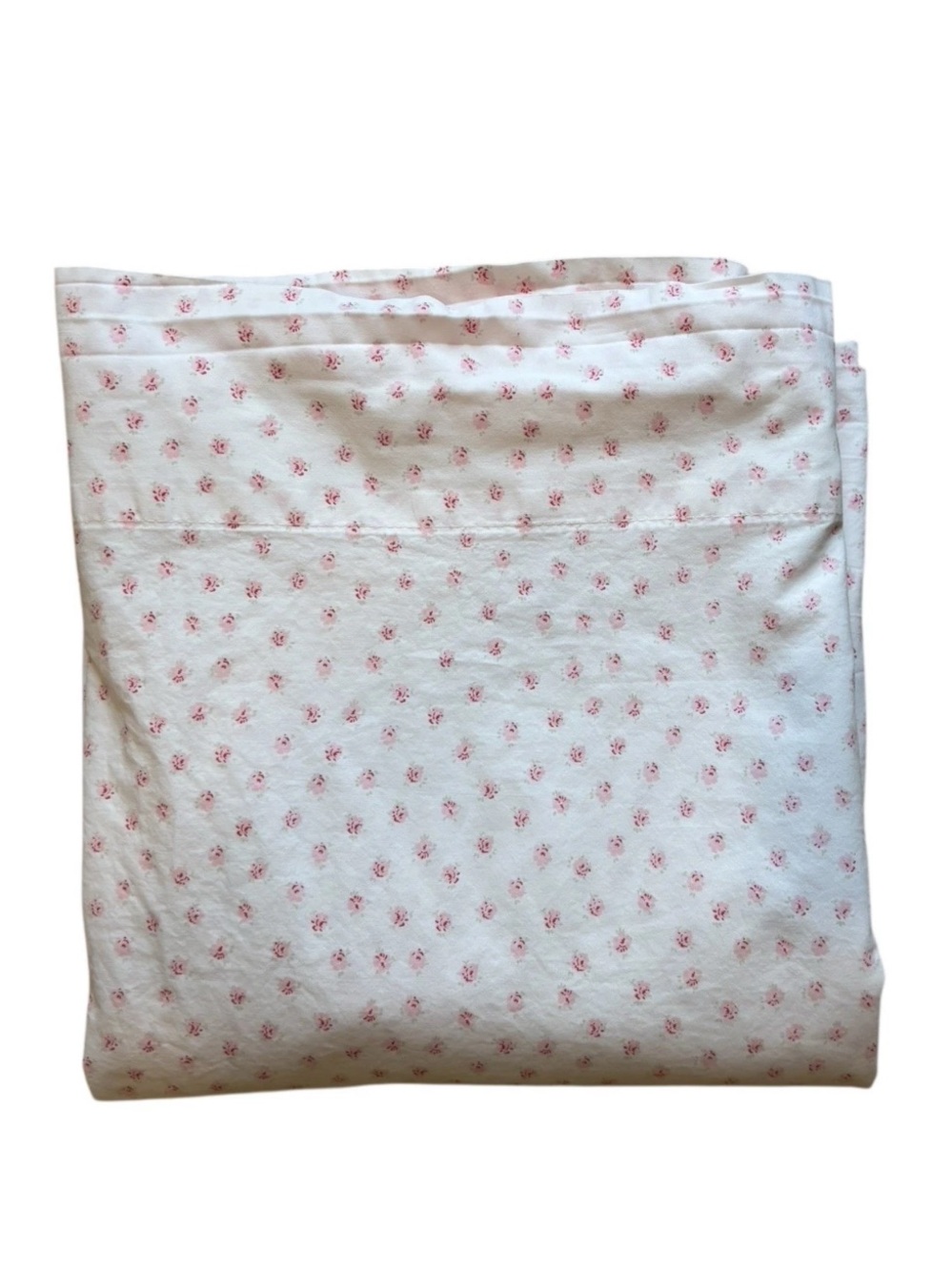 Simply Shabby Chic Flat Sheet FULL Pink Rosebud Cotton Cottagecore Roses